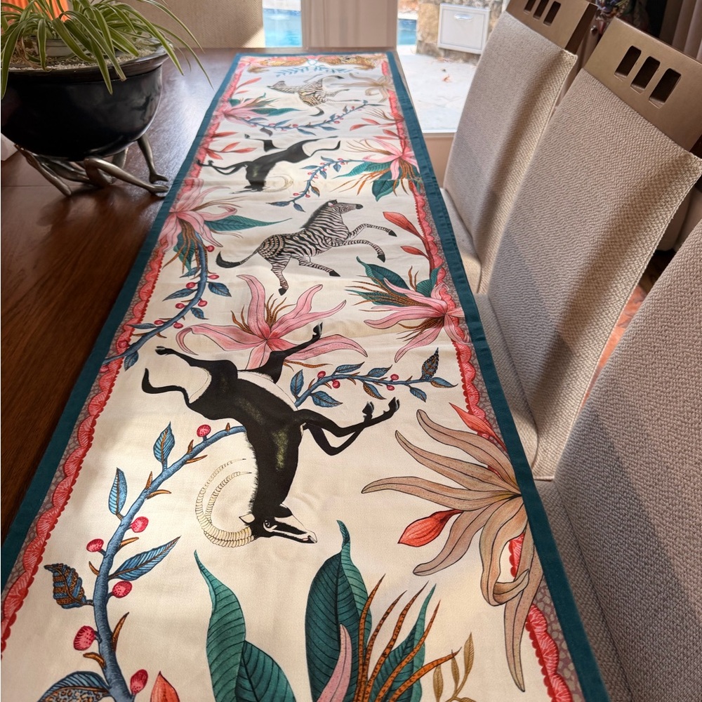 Exotic Wildlife Table Runner with Vibrant Colors